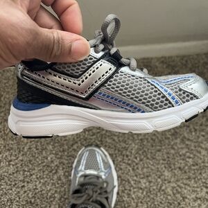 Pony Kids Silver & Blue Lace-Up Sneakers